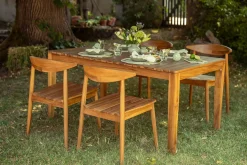 Table de jardin rectangulaire en bois teck massif L160 cm UBUD