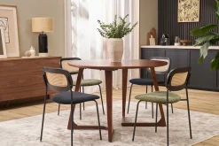 Table design ronde en bois massif L115 cm BANDOL