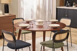 Table design ronde en bois massif L115 cm BANDOL