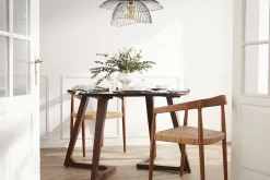 Table design ronde en bois massif L115 cm BANDOL