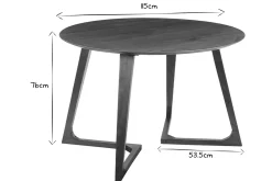 Table design ronde en bois massif L115 cm BANDOL