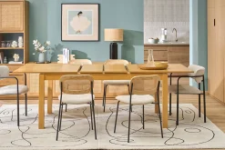 Table extensible avec rallonges intégrées en bois clair chêne L170-230 cm SYLVA