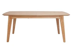 Table extensible rallonges intégrées rectangulaire en bois clair L180-230 cm FIFTIES