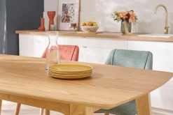 Table extensible rallonges intégrées rectangulaire en bois clair L180-230 cm FIFTIES