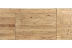 Table extensible rallonges intégrées rectangulaire en bois massif et métal noir L120-210 cm TRAP