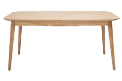 Table extensible rallonges intégrées rectangulaire en bois clair chêne L160-210 cm ANK