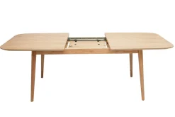 Table extensible rallonges intégrées rectangulaire en bois clair chêne L160-210 cm ANK