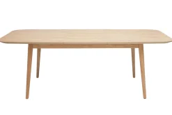 Table extensible rallonges intégrées rectangulaire en bois clair chêne L160-210 cm ANK