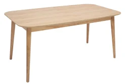Table extensible rallonges intégrées rectangulaire en bois clair chêne L160-210 cm ANK
