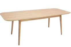 Table extensible rallonges intégrées rectangulaire en bois clair chêne L160-210 cm ANK