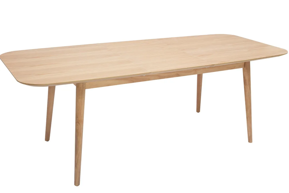 Table extensible rallonges intégrées rectangulaire en bois clair chêne L160-210 cm ANK