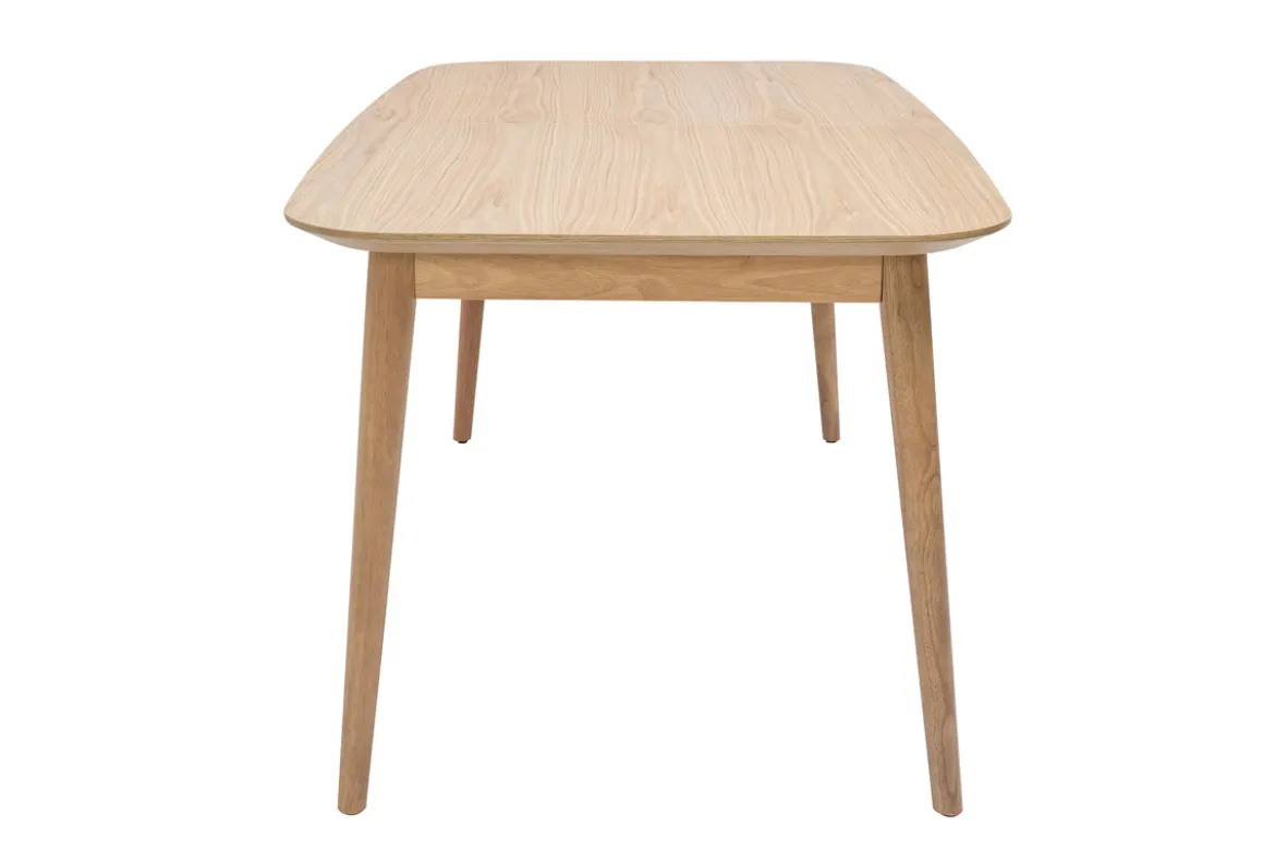Table extensible rallonges intégrées rectangulaire en bois clair chêne L160-210 cm ANK