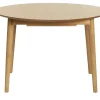Table extensible rallonges intégrées ronde en bois clair chêne L115-154 cm EGO