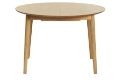 Table extensible rallonges intégrées ronde en bois clair chêne L115-154 cm EGO