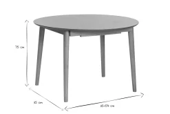 Table extensible rallonges intégrées ronde en bois clair chêne L115-154 cm EGO