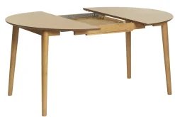 Table extensible rallonges intégrées ronde en bois clair chêne L115-154 cm EGO