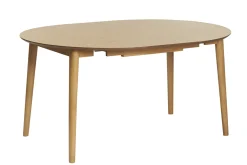 Table extensible rallonges intégrées ronde en bois clair chêne L115-154 cm EGO