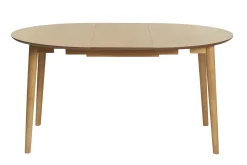 Table extensible rallonges intégrées ronde en bois clair chêne L115-154 cm EGO