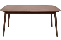 Table extensible rallonges intégrées rectangulaire en bois foncé noyer L160-210 cm ANK