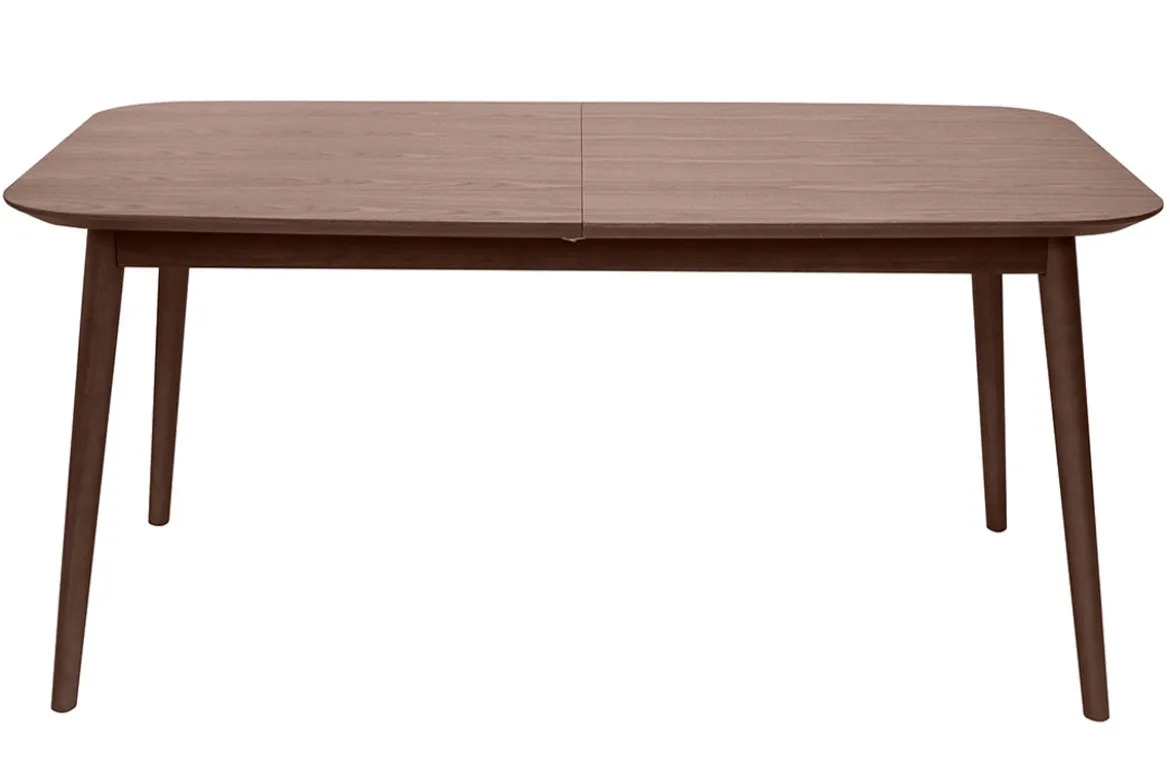 Table extensible rallonges intégrées rectangulaire en bois foncé noyer L160-210 cm ANK