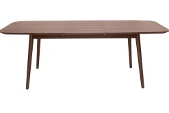 Table extensible rallonges intégrées rectangulaire en bois foncé noyer L160-210 cm ANK