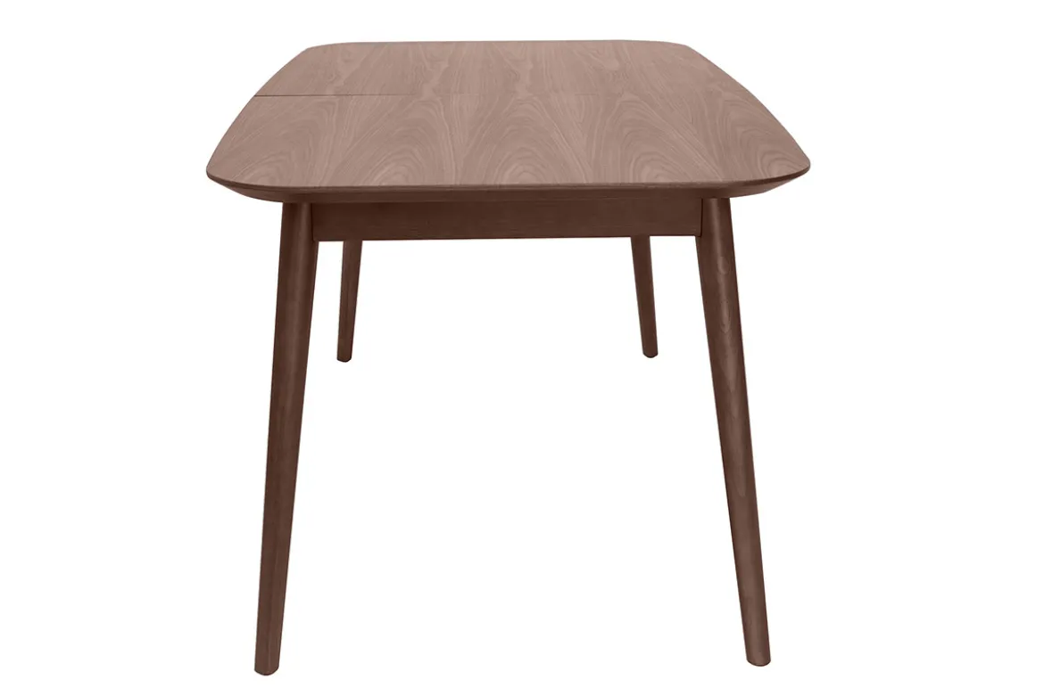 Table extensible rallonges intégrées rectangulaire en bois foncé noyer L160-210 cm ANK