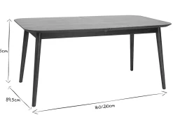 Table extensible rallonges intégrées rectangulaire en bois foncé noyer L160-210 cm ANK