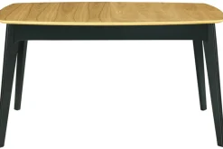 Table extensible rallonges intégrées rectangulaire bois et noir L140-180 cm MEENA