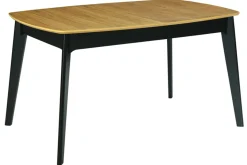Table extensible rallonges intégrées rectangulaire bois et noir L140-180 cm MEENA