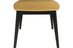 Table extensible rallonges intégrées rectangulaire bois et noir L140-180 cm MEENA