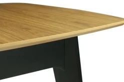 Table extensible rallonges intégrées rectangulaire bois et noir L140-180 cm MEENA