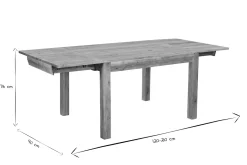 Table extensible rallonges intégrées rectangulaire en bois massif L120-210 cm BALTO