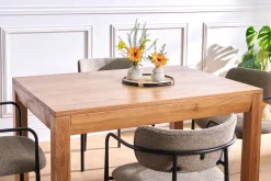 Table extensible rallonges intégrées rectangulaire en bois massif L120-210 cm BALTO