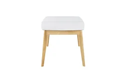 Table extensible rallonges intégrées rectangulaire blanc et bois L140-180 cm MEENA