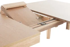 Table extensible rallonges intégrées rectangulaire en bois clair L150-180 cm BOLLY