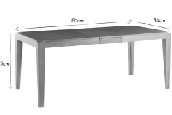 Table extensible rallonges intégrées rectangulaire en bois clair L150-180 cm BOLLY