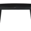 Table extensible rallonges intégrées ovale en bois noir L160-200 cm MARIK