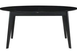 Table extensible rallonges intégrées ovale en bois noir L160-200 cm MARIK