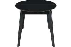 Table extensible rallonges intégrées ovale en bois noir L160-200 cm MARIK