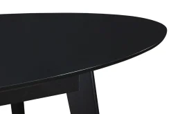 Table extensible rallonges intégrées ovale en bois noir L160-200 cm MARIK