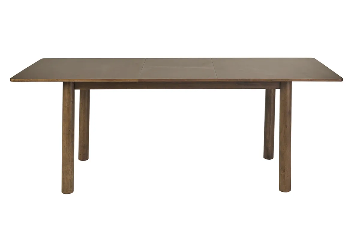 Table extensible rallonges intégrées rectangulaire bois foncé noyer L160-210 cm CLAUDIE