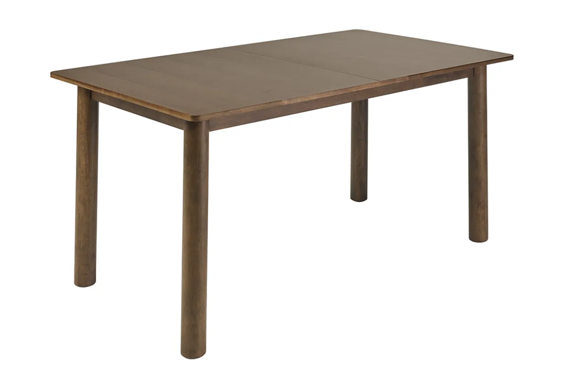 Table extensible rallonges intégrées rectangulaire bois foncé noyer L160-210 cm CLAUDIE