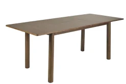 Table extensible rallonges intégrées rectangulaire bois foncé noyer L160-210 cm CLAUDIE
