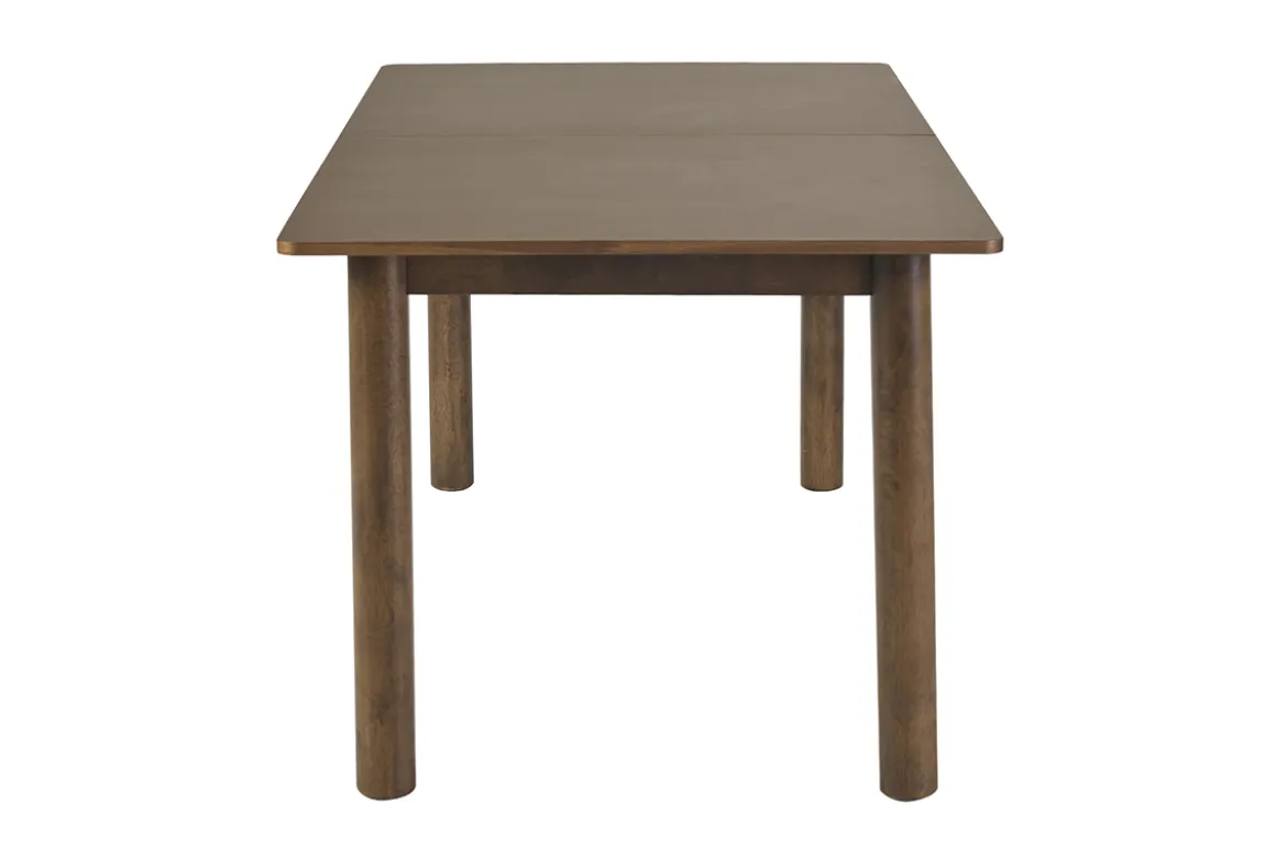 Table extensible rallonges intégrées rectangulaire bois foncé noyer L160-210 cm CLAUDIE