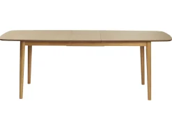 Table extensible rallonges intégrées rectangulaire en bois clair chêne L180-220 cm EGO