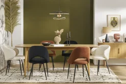 Table extensible rallonges intégrées rectangulaire en bois clair chêne L180-220 cm EGO