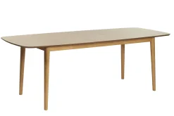 Table extensible rallonges intégrées rectangulaire en bois clair chêne L180-220 cm EGO