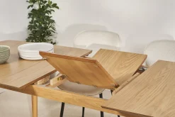 Table extensible rallonges intégrées rectangulaire en bois clair chêne L180-220 cm EGO