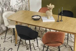 Table extensible rallonges intégrées rectangulaire en bois clair chêne L180-220 cm EGO