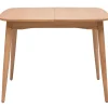 Table extensible rallonges intégrées carrée en bois clair chêne L100-140 cm HELMA
